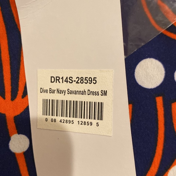 Buckhead Betties Dive Bar Savannah Dress Orange & Navy size s (d) - Picture 4 of 9